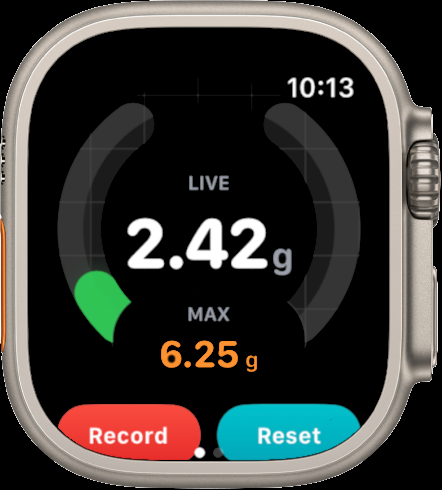 Watch G Interface 2 - Real-time G-force display